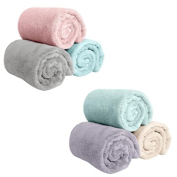 【MORINO】(3條組)超吸水抗菌舒柔蓬鬆加長毛巾_35x80cm 煙燻藍-3條