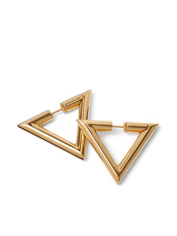 Valentino Garavani - V-detail hoop earrings - women - Brass - One Size - Gold