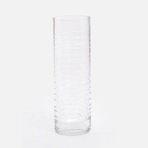 伊登透明玻璃花器30cm 圓柱線條