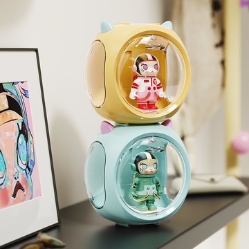 新品上市 防塵防潮泡泡瑪特盲盒手辦收納盒透明展示架單個太空艙擺件展示柜 幸福驛站