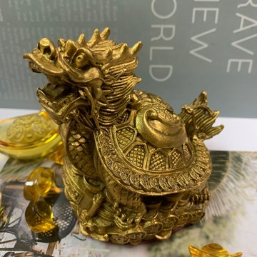 八卦銅龍龜✨龍耀歸來❤️龍龜擺件🐲可搭 晶洞✅紫水晶洞✅紫晶洞✅聚寶盆✅ A0243