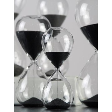 北歐黑白透明玻璃刷牙時間沙漏擺件3/5/15/20/30/45/60分鐘計時器