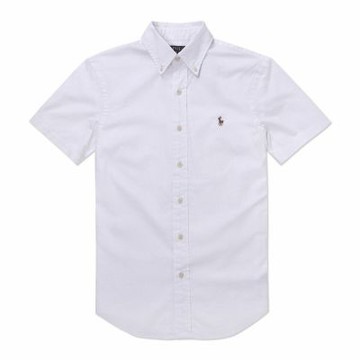 Polo Ralph Lauren RL 熱銷刺繡小馬短袖襯衫-白色