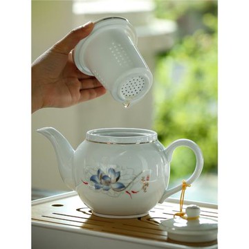 陶瓷過濾泡茶壺單壺大號容量內置濾芯網茶水壺家用茶具杯子套裝