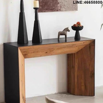 免運 熱銷 斗櫃 玄關櫃 邊櫃 裝飾櫃 餐邊櫃 入戶櫃 鞋櫃 侘寂風黑色實木玄關櫃老松木復古簡約民宿裝飾原木復古客廳壁爐 支持訂製