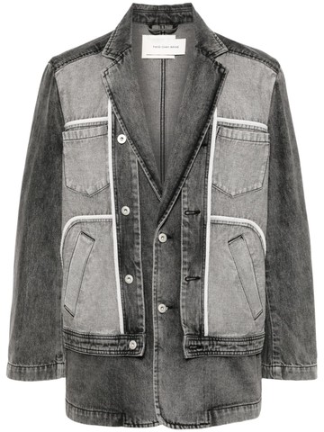 Feng Chen Wang - Inside Out patchwork denim jacket - unisex - Cotton/Polyester/Viscose - S - Grey