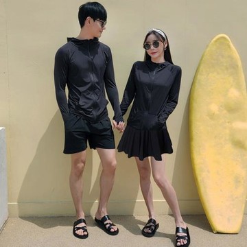 潛水服女長袖分體情侶長褲防曬速干沖浪游泳衣套裝浮潛服水母衣男