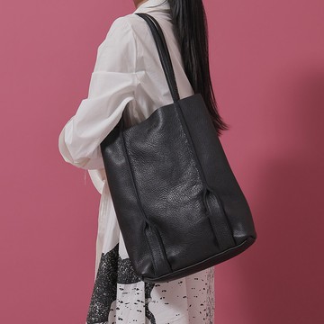 立體背帶-長型托特包-黑色