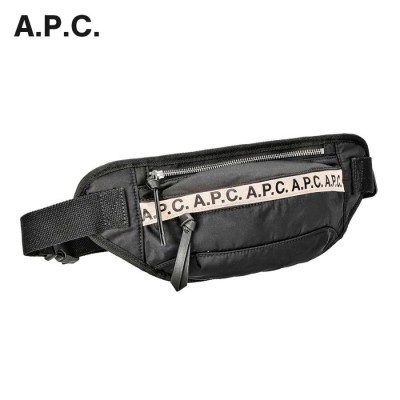 A.P.C. アーペーセー ブランド ネーム ロゴ ナイロン ボディ バッグ / ウエスト ポーチ  ヒップ 18AW ネイビー 紺 カバン 【メンズ】