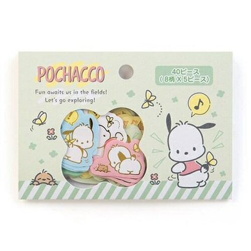 【震撼精品百貨】Pochacco 帕帢狗 Sanrio 帕恰狗蝴蝶翹屁屁系列日本製散裝貼紙包(共40枚)#87590 震撼日式精品百貨