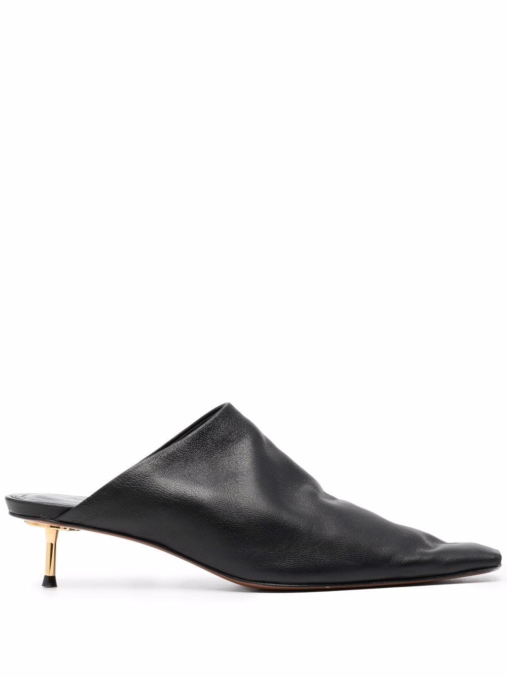 Nanushka - elongated square toe 50mm mules - women - PolyurethaneRecycled Polyester/Leather/Polyurethane - 38 - BLACK