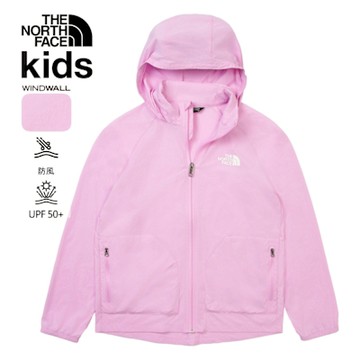 【The North Face 官方旗艦】北面兒童粉紅色UPF防曬防風外套｜87Z76FI 抗UV