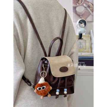 美拉德撞色書包韓國ins大學生復古小眾迷你雙肩包少女百搭小背包