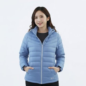【遊遍天下】女款顯瘦中長版防潑水防風保暖羽絨外套GJ22052 / 灰藍  ( M-5L 大尺碼 )