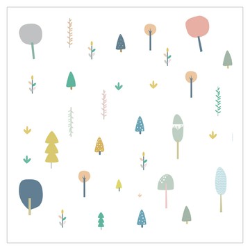 WA. WALL ART 無痕設計壁貼 防水PVC FX64188  森林小徑 小樹  60 x 40cm