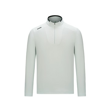 K-SWISS 運動長袖 MS HALF ZIP T 半開襟 拉鍊 男款 淺灰色 1012045-952