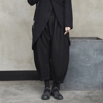 現貨+預購 燈籠褲九分褲-簡約純色百搭毛呢女褲子73sp23【獨家進口】【米蘭精品】