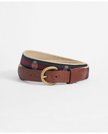 Brooks Brothers Men's Ribbon Overlay Crest Belt | Size 36