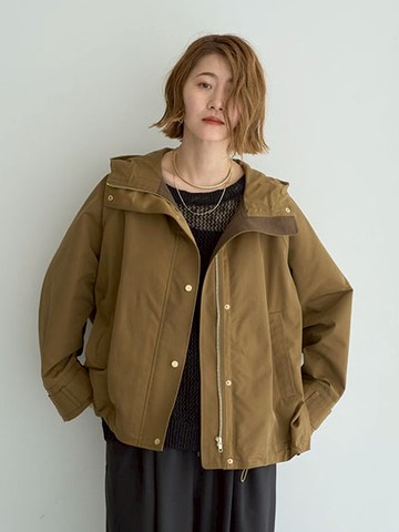 防潑水加工抽繩排釦設計連帽拉鍊外套(07000787400) - YECCA VECCA