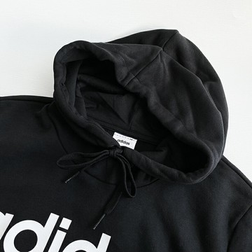 美國百分百【全新真品】Adidas 連帽上衣 棉質 帽T 女款 休閒 上衣 長袖 logo 黑色 BJ62