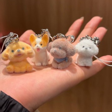 ⭐夏季新品 韓係ins可愛立體植絨卡通小狗掛飾鑰匙扣鑰匙鏈包包掛件禮物