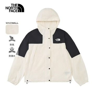 The North Face北面女款米白色DWR防潑水防風外套｜8DGSROU