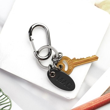 個人化皮革姓名牌簡約登山扣鑰匙圈 - 皮革鑰匙圈禮品