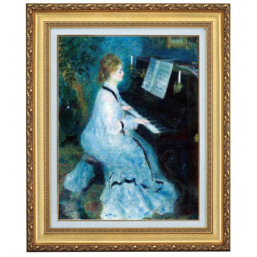 ルノワール 絵画 ピアノを弾く女性 6号 Renoir 立体複製名画 レプリカ