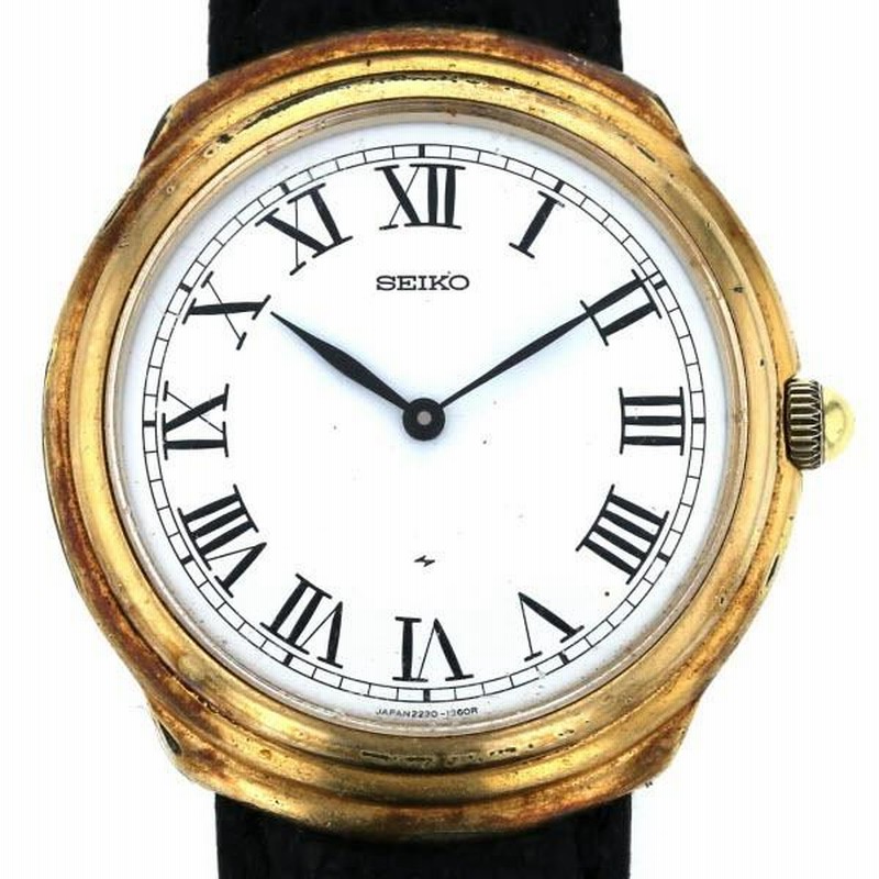 セイコー SEIKO シャリオ CHARIOT 2220-0520 手巻き式 ホワイト 文字盤 2針式 メンズ 腕時計 【kk】【中古】 |  LINEブランドカタログ