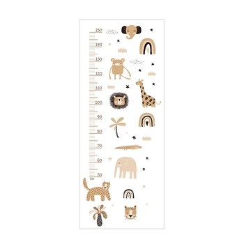 兒童身高貼 80g PVC材質 牆面裝飾 兒童房裝飾  30 x 90cm/24 x 60cm  非洲草原動物 咖啡色
