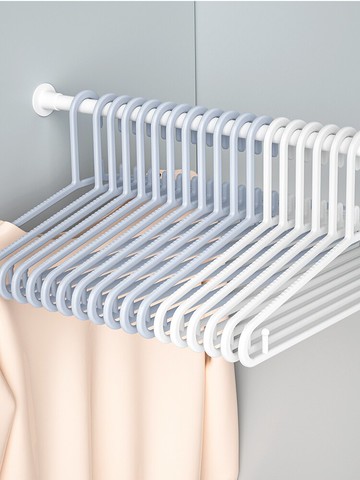 家用無痕防滑衣架20支掛曬衣服衣架子晾衣撐學生宿舍多功能掛衣鉤