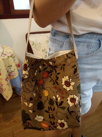 花果籐簡約短提袋