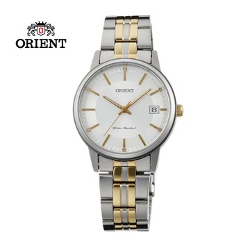 ORIENT 東方錶 SLIM系列 優雅數字藍寶石鏡面石英錶 女生鋼帶款 FUNG7002W 金色 - 32mm