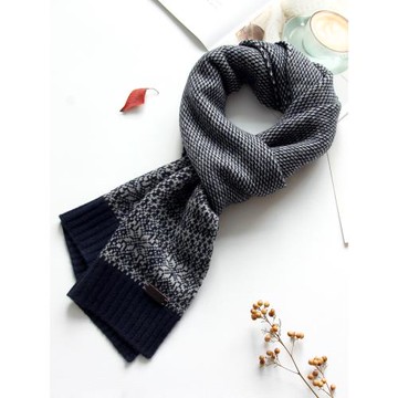 圍巾男士冬季新款百搭保暖防寒高檔送男友生日禮物羊毛圍脖禮盒裝