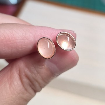 莫桑比克 粉晶耳環 耳針  925銀針 天然❤晶寶水晶#K333