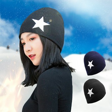 五角星造型毛帽 遮耳毛帽 冬天帽子 毛線帽 針織帽 情侶帽 保暖帽 毛帽 冷帽 冬帽 護耳帽【IB215】普特汽車精品