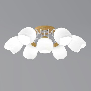 白玉玻璃木紋烤漆半吸頂燈 36-60863