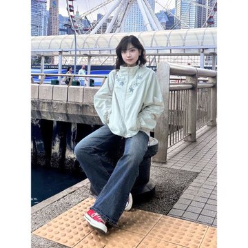 美式復古薄款沖鋒衣外套女秋季2025新款山系徒步運動棒球服夾克