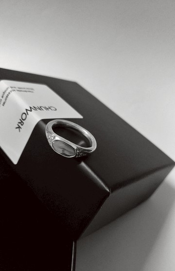 Cheers_蝕刻紋英式戒_925銀