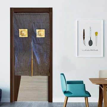 J&N 日式貼布雙開式門簾90150(8種圖案)f  約長150cm  寬90CM  藍色(月亮)  月亮 藍色