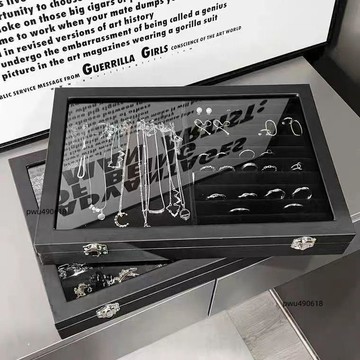 【臺灣出貨】項鍊收納耳環耳飾飾品防塵大容量首飾收納盒戒指耳釘珠寶箱手鐲盒