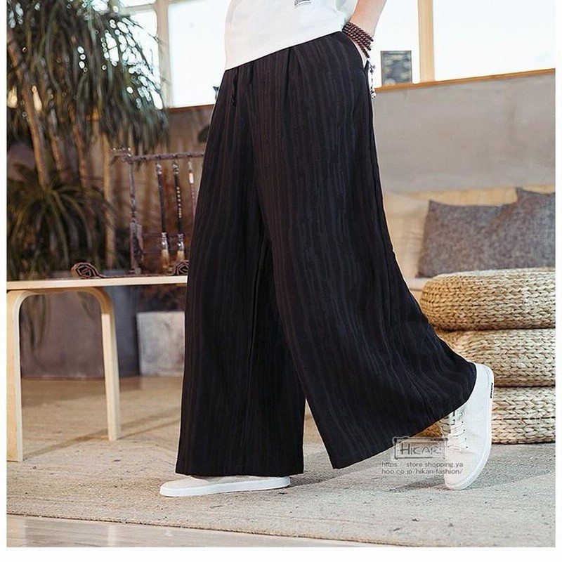 2021年製 新品】 今季新作リネンパンツ メンズ ワイドパンツ サルエル