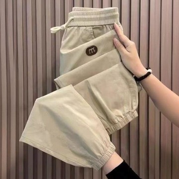 台灣现貨 涼感長褲 休閒長褲 韓版長褲 大碼長褲 休閒褲女 束腳長褲 冰絲褲 運動長褲 長褲女 女生長褲 縮口褲 褲子女