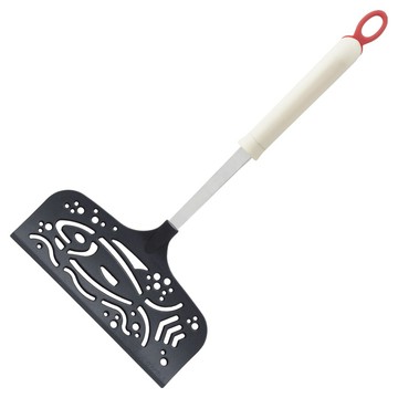 GP&me Show 魚排不沾濾油鍋鏟 35.5cm 米白色 不沾鍋適用 濾油設計 耐熱材質  1支