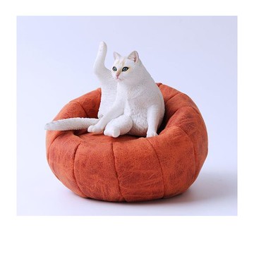 JXK Studio 1/6 比例動物系列 懶貓4.0 (附沙發) 白貓