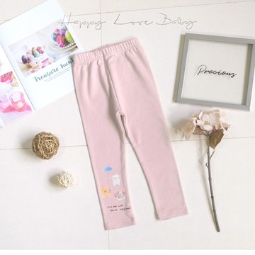 粉紅甜美玩偶狗狗造型Q棉內搭褲 秋冬童裝 女童長褲 女童休閒褲 女童內搭褲 休閒長褲 秋冬長褲