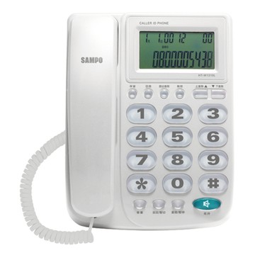 SAMPO 聲寶 全免持來電顯示有線電話 白色  HT-W1310L