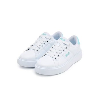 FILA官方直營 中性潮流復古休閒小白鞋-白/藍 4-C618Z-133