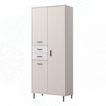 文創集 奧蘭卡雙色2.7尺三門二抽高鞋櫃-80x40x196cm免組