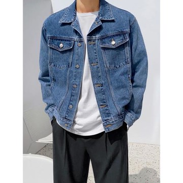 MRCYC牛仔外套男士春秋季工裝潮牌流男生夾克高級感韓系上衣服